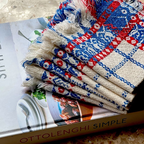Vintage Other - Set of European Dinner Napkins, Bleu Blanc Rouge 🇫🇷